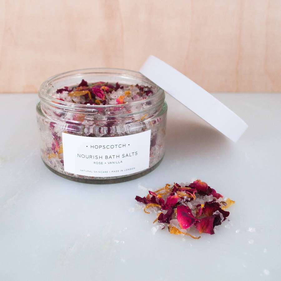 nourish all natural bath salts by hopscotch