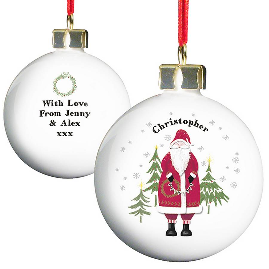 traditional father christmas personalised bauble by traditional father christmas personalised bauble by