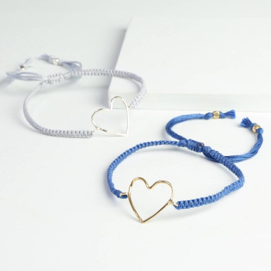 heart outline friendship bracelet by lisa angel