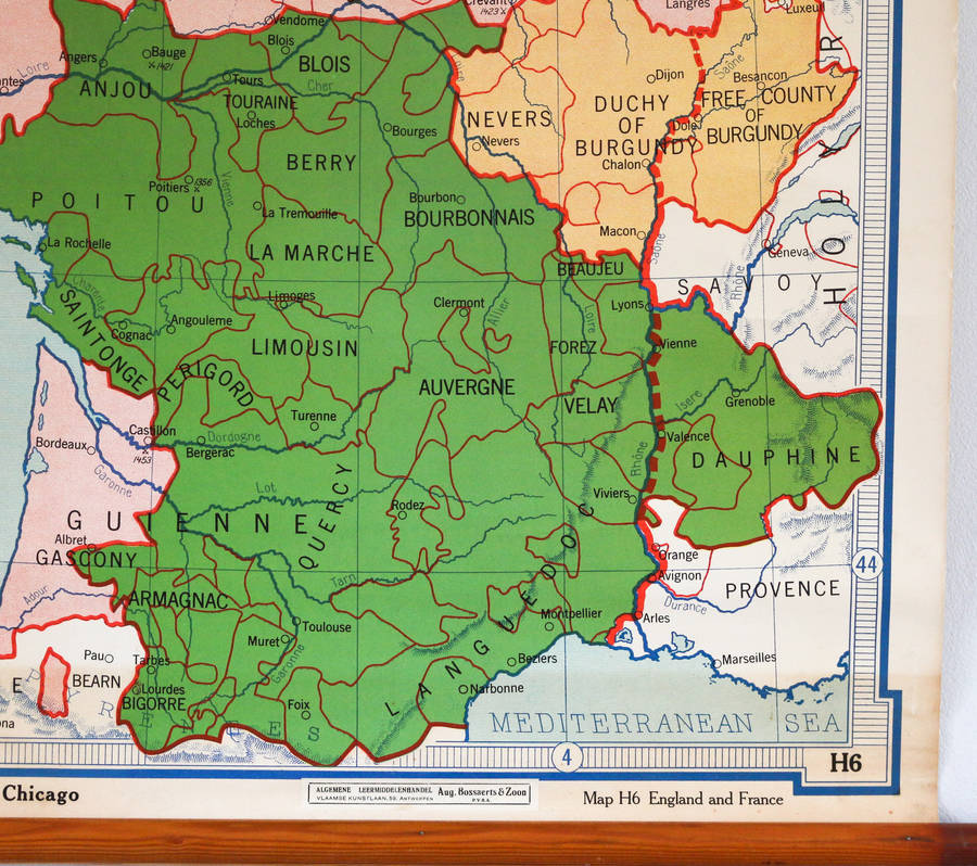 vintage geography chart, england and france by bonnie and bell  notonthehighstreet.com