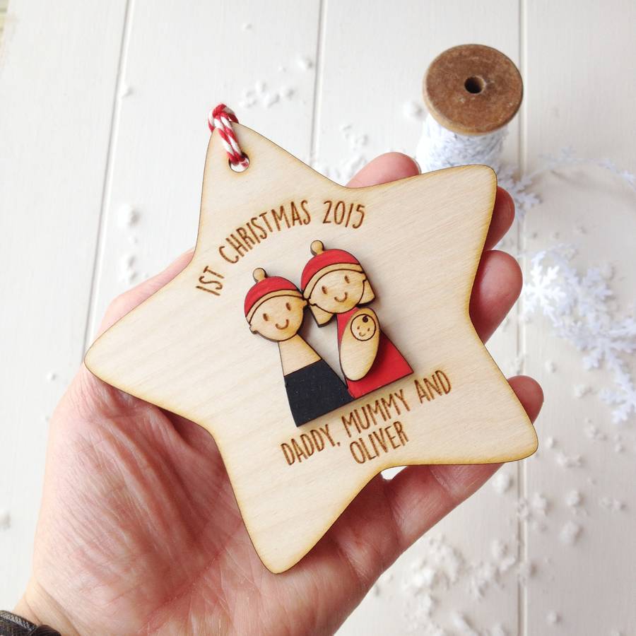 personalised family's first christmas tree decoration by just toppers