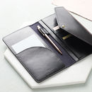 personalised leather travel envelope document holder by ha ...