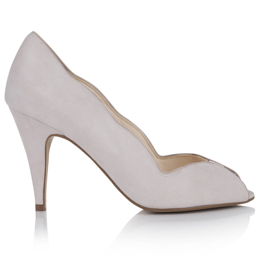 open toe blush heels