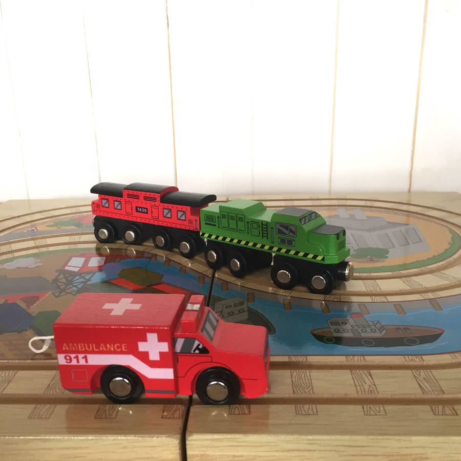 personalised train carry case with trains by oskar & catie