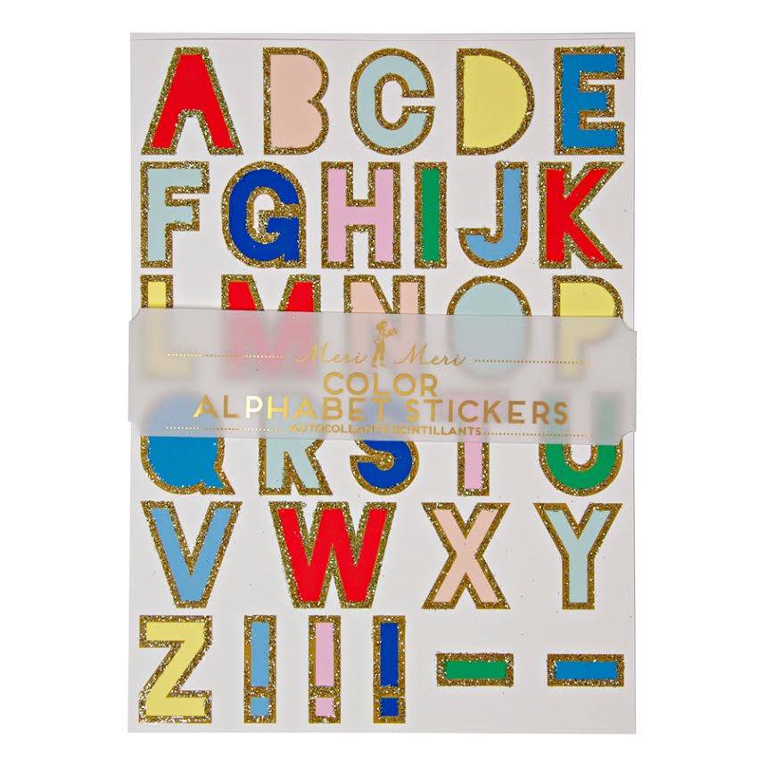 set of 10 alphabet sticker sheets by little lulubel