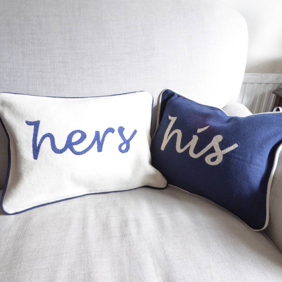 Embroidered Slogan Cushions By Plum & Ivory 