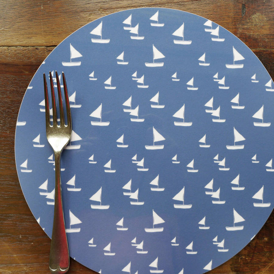 set of four sailboat placemats by charlotte macey