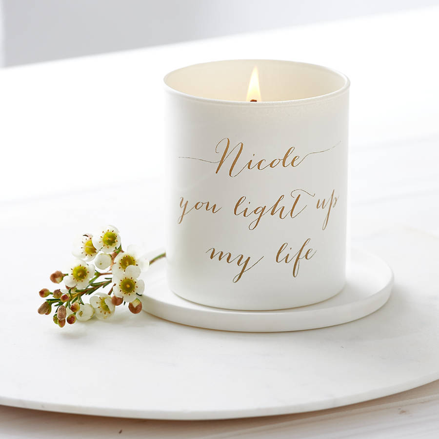 personalised message candle by lily belle