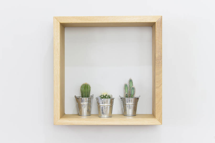 Cube Wall Shelves Set Of Three Solid Oak Square Shelves By BespOak