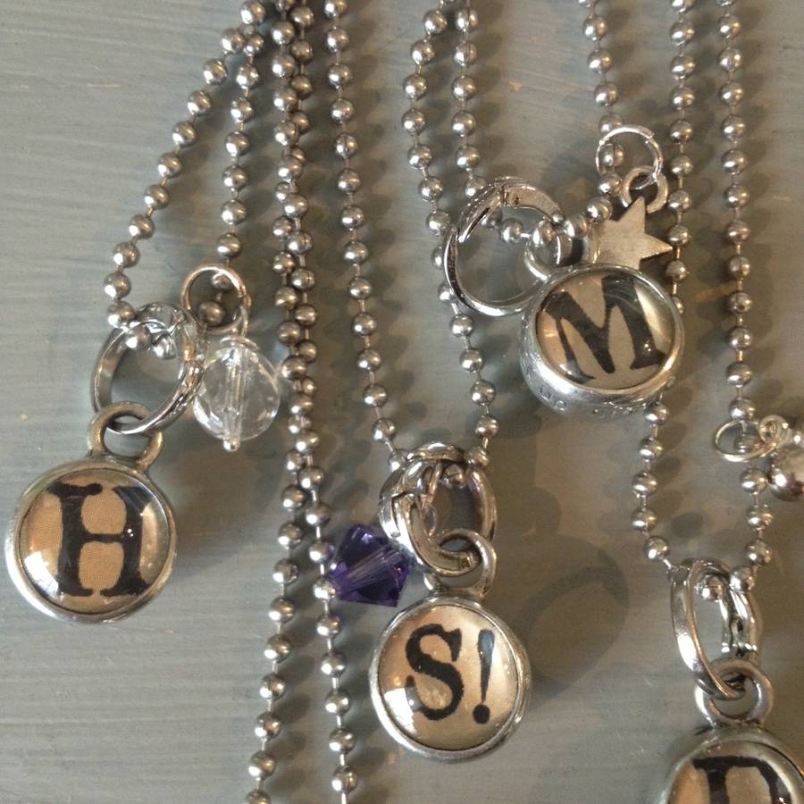 bubble initial necklace