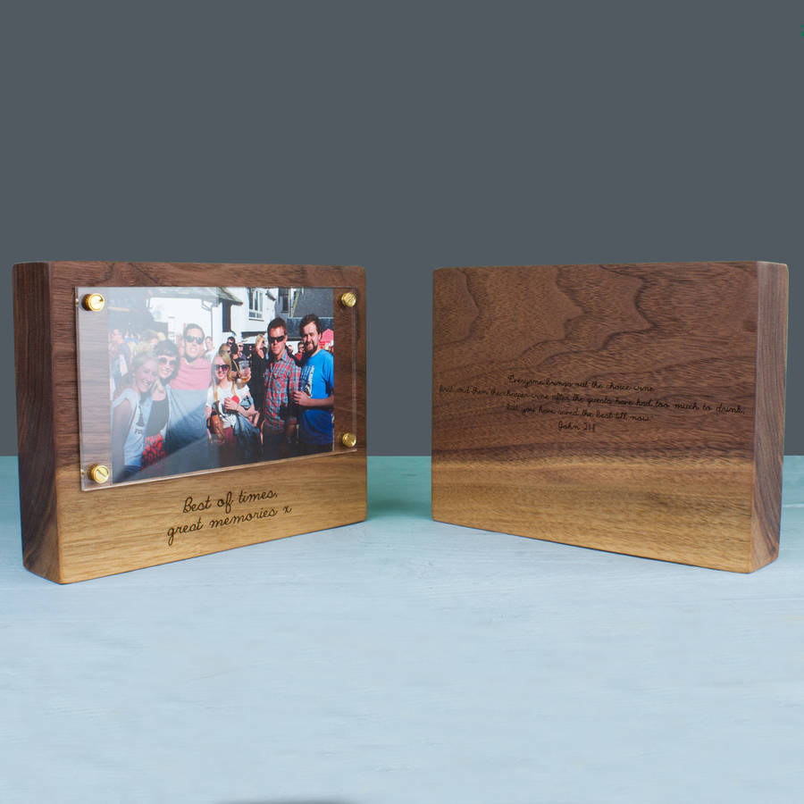 personalised wood photo block with acrylic frame by create gift love