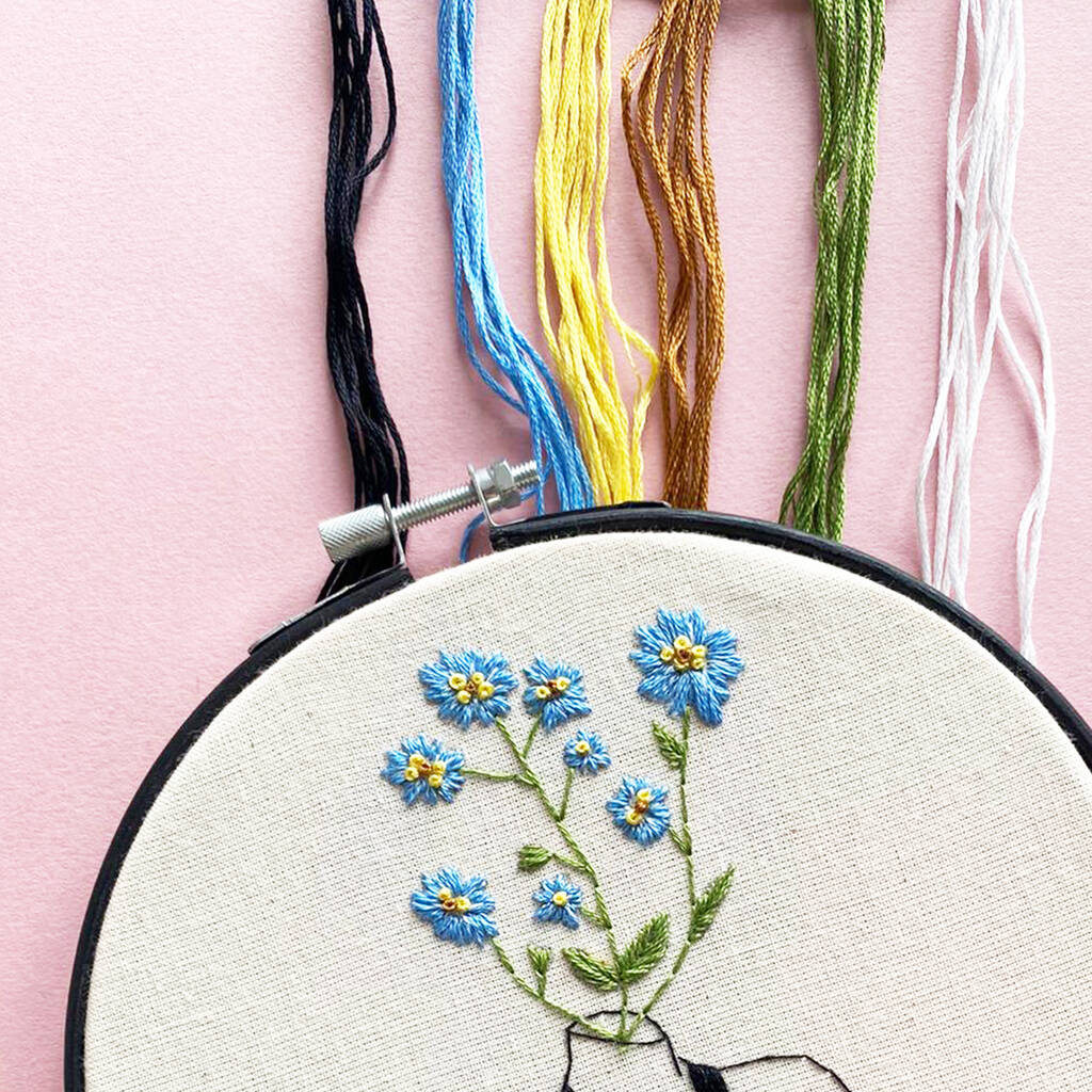 Forget Me Not A Fun Floral Embroidery Kit By Stitch With Skye