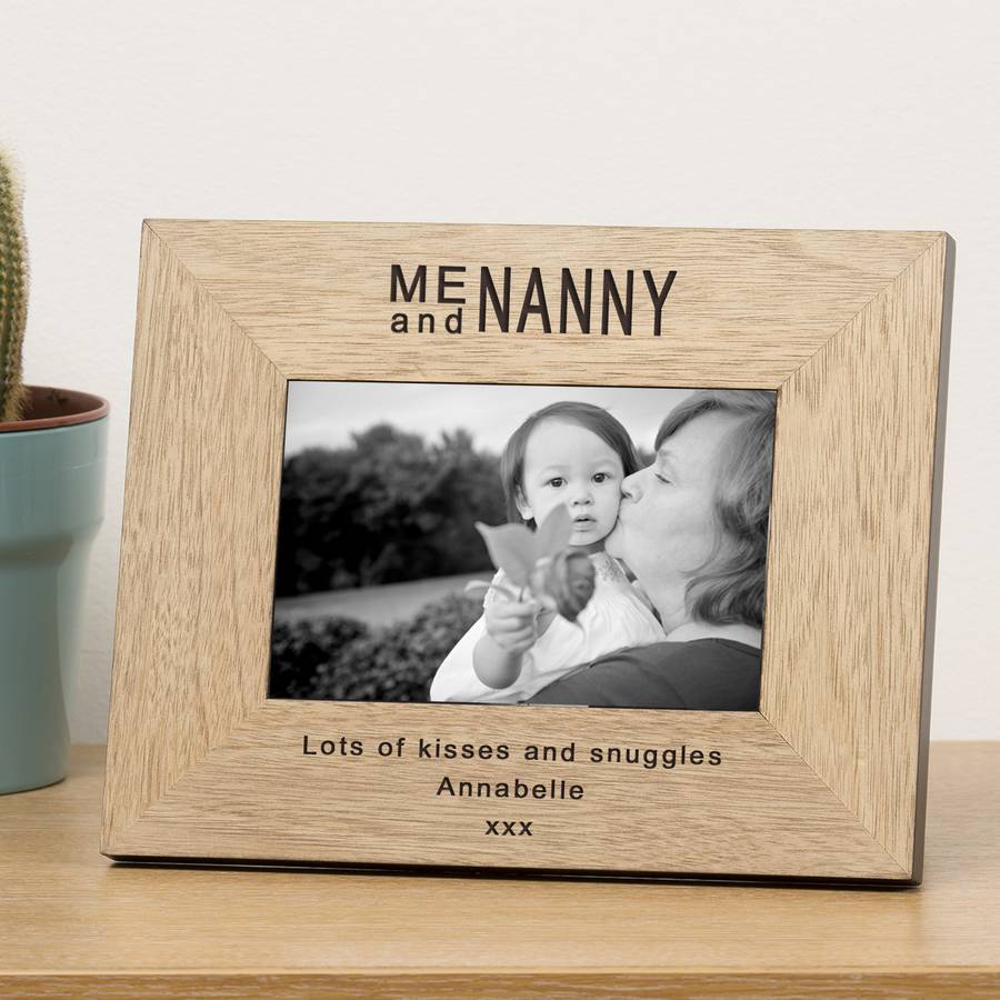 me and nanny personalised wooden frame by chalk and cheese