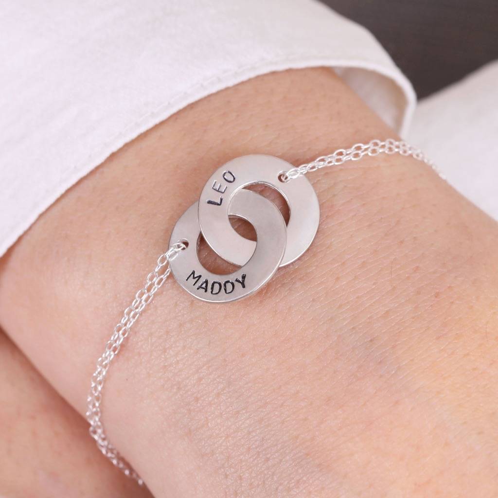 personalised interlocking bracelet by lisa angel
