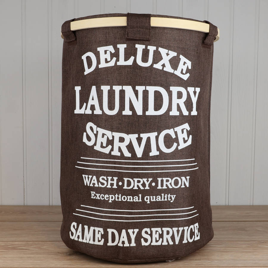 deluxe laundry service brown washing basket by dibor