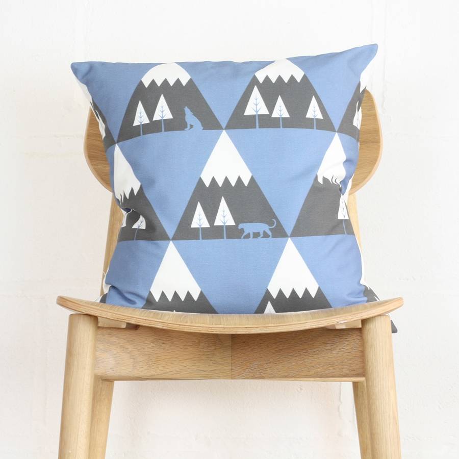 mountain range cushion cover by jollysmith