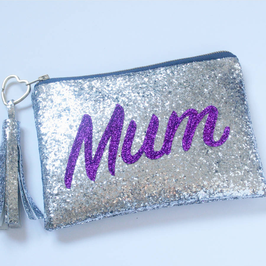 personalised name glitter clutch bag by sos15