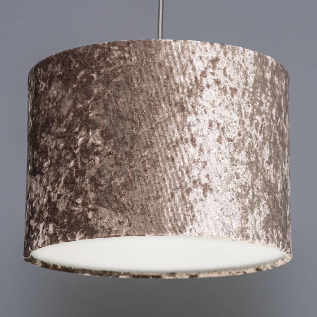 copper table lamp with choice of velvet lampshade by quirk