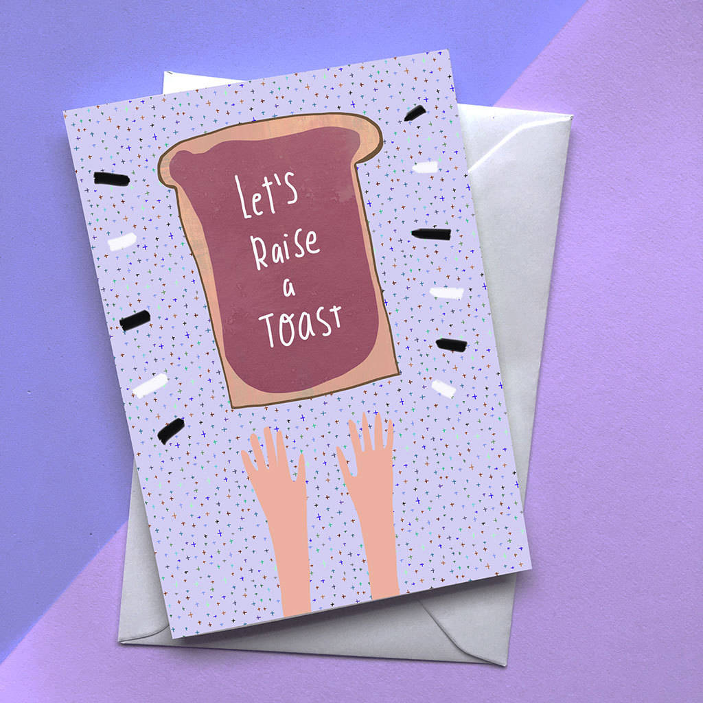 raise a toast card by nicola rowlands