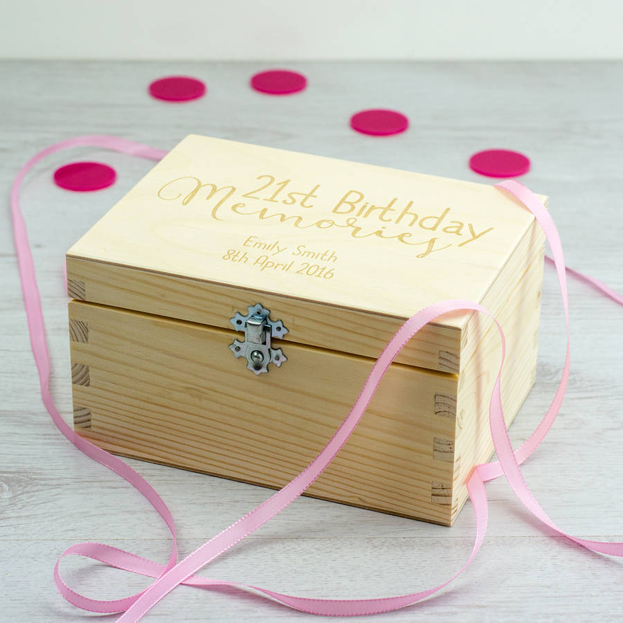personalised 21st birthday keepsake box by mirrorin