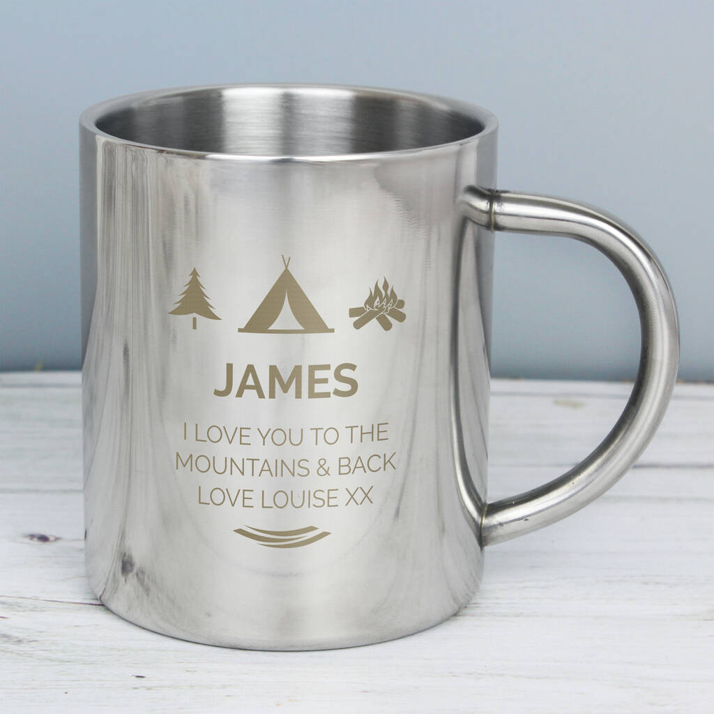 Personalised Stainless Steel Camping Mug By Blackdown Lifestyle