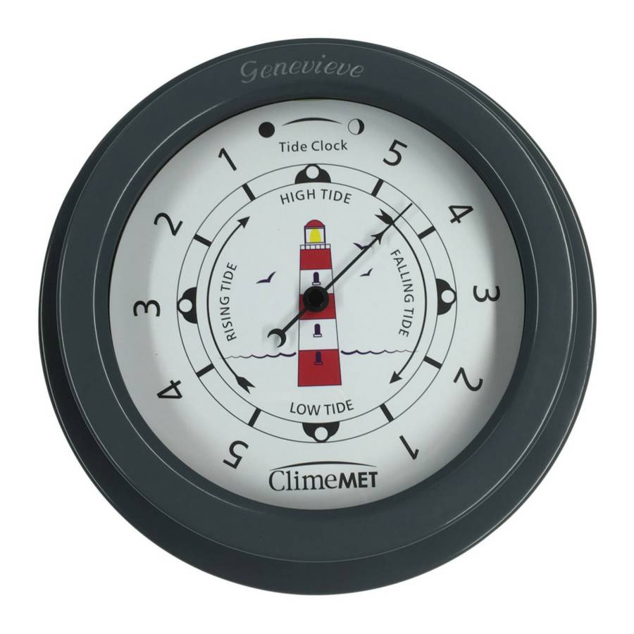 personalised red lighthouse tide clock by climemet