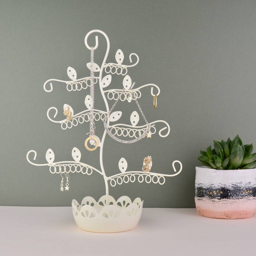 personalised flower earring stand and bowl by not a jewellery box