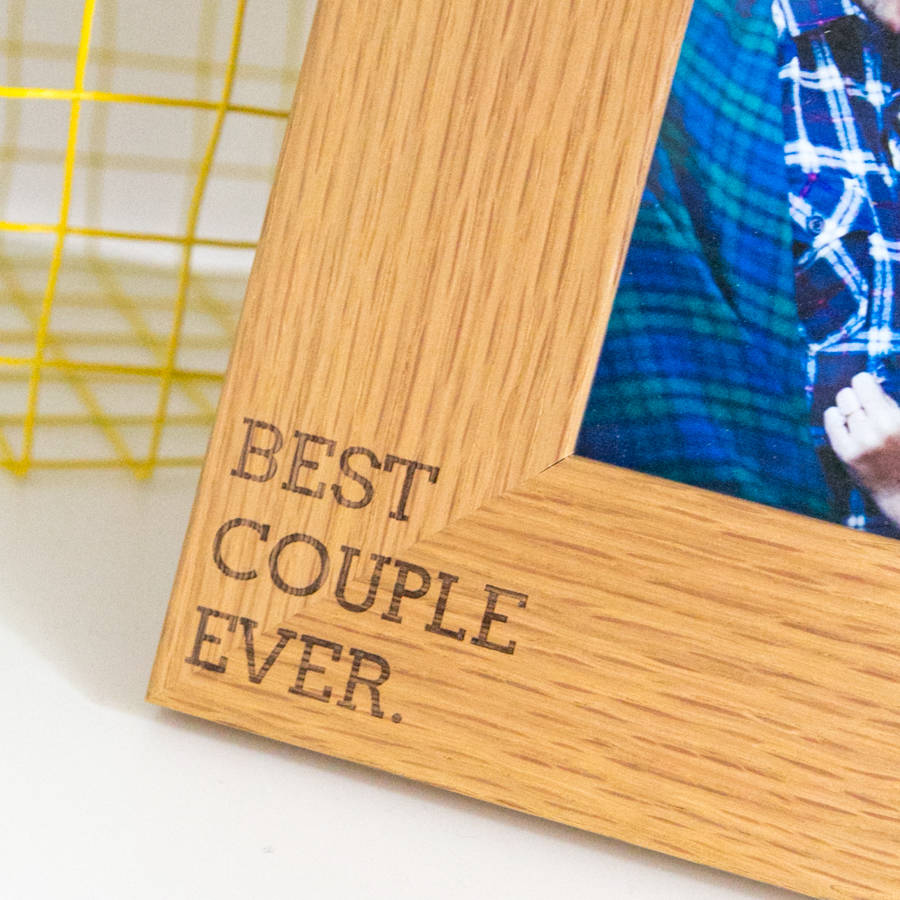 'best couple ever' oak photo frame by dust and things