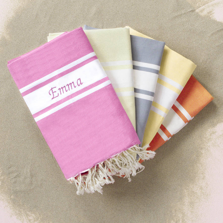 personalised beach towel by home by merci maman