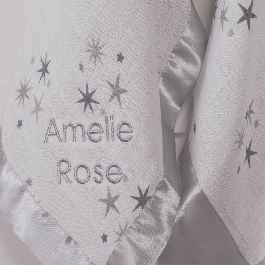 personalised twinkle star baby security blankets by that's mine
