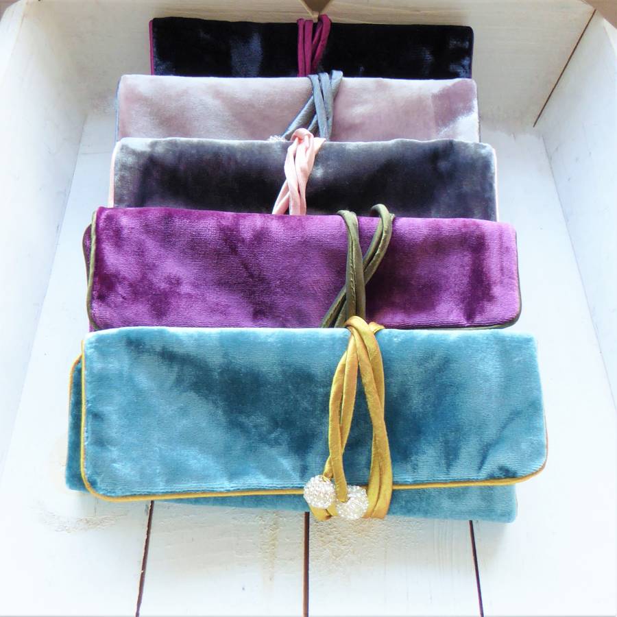 velvet jewellery roll by plum & ivory