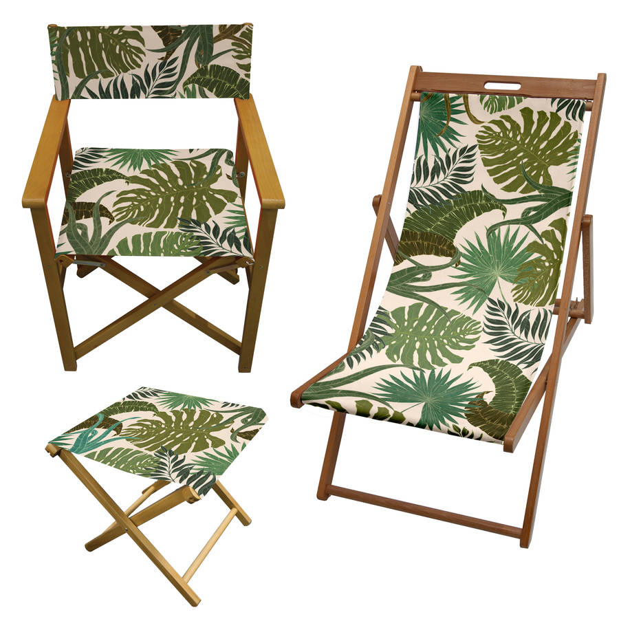 tropical palm print garden director chair by more by design