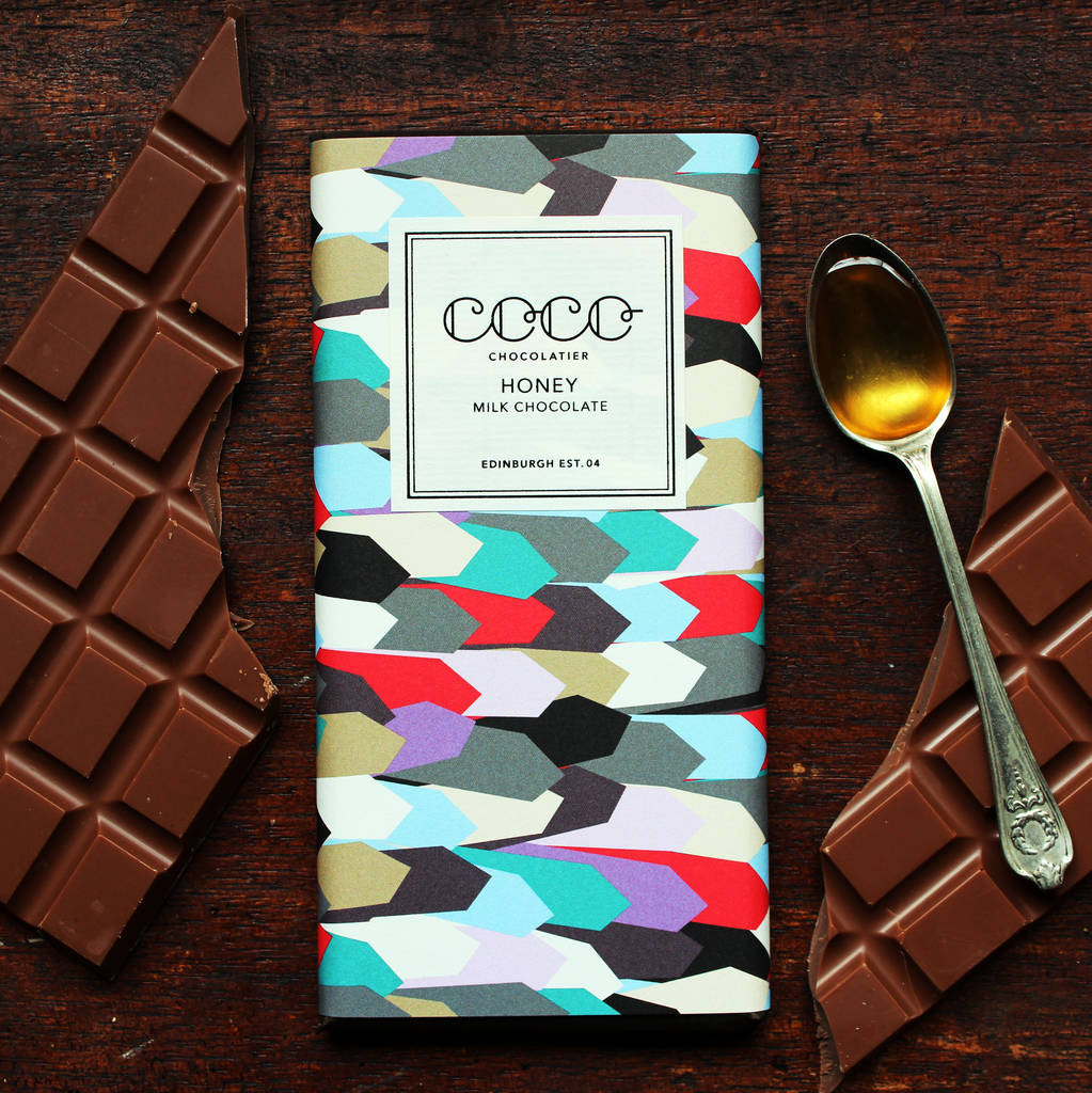 honey milk chocolate by coco chocolatier