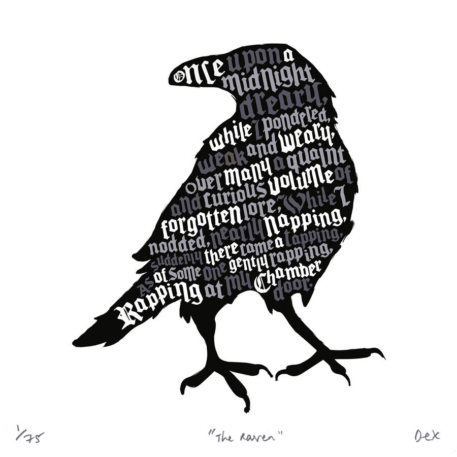 'the raven' art print by run for the hills
