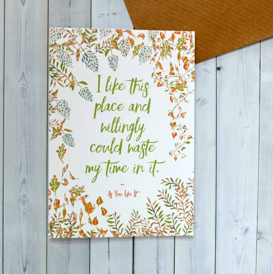 new home shakespeare quote card by bookishly