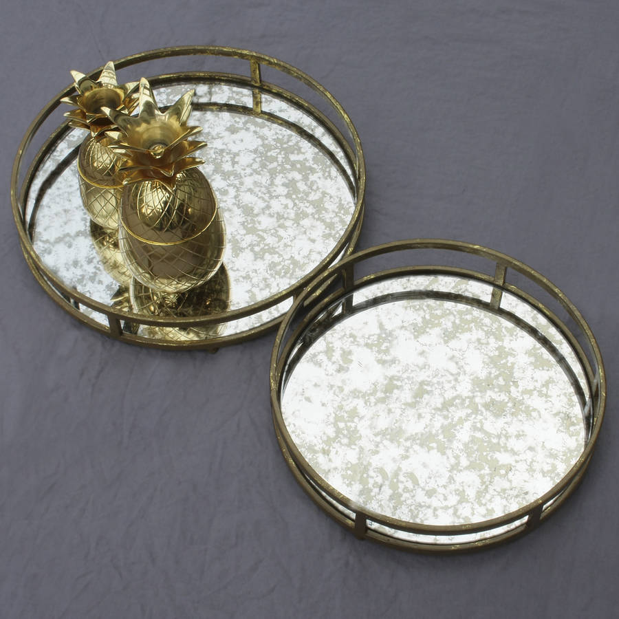 antiqued gold decorative bar trays by ella james