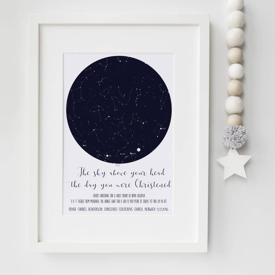 christening gifts girls boys star constellation print by christening