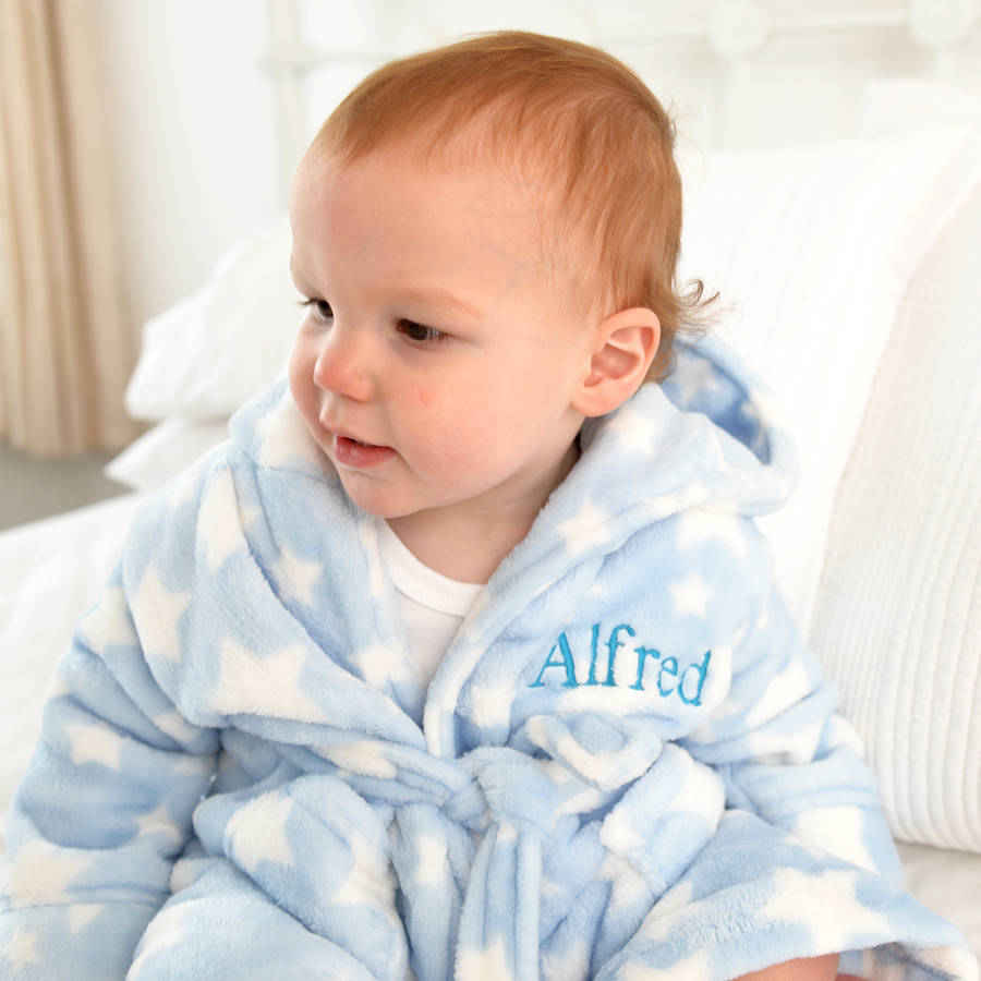 personalised star soft dressing gown by a type of design