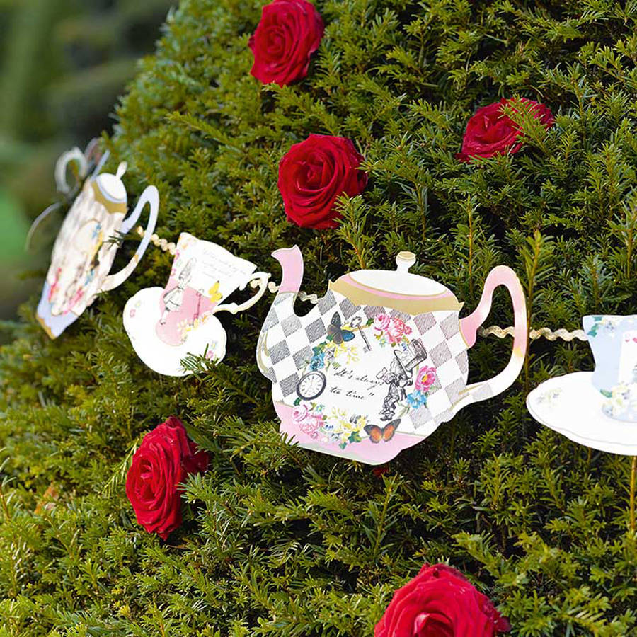 alice in wonderland tea pot party bunting by postbox party