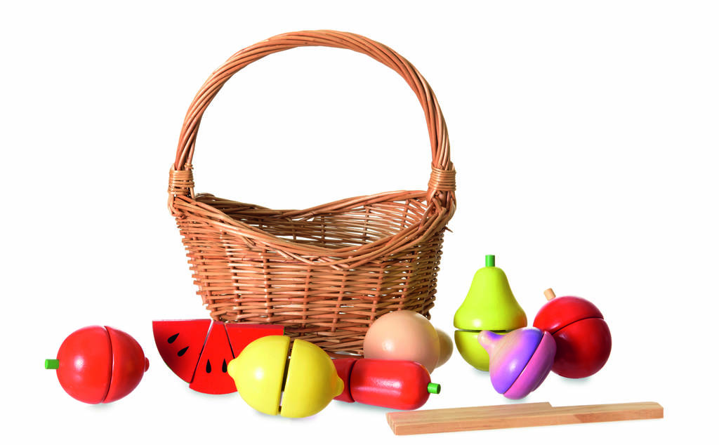 wooden fruit and veg play food basket by crafts4kids