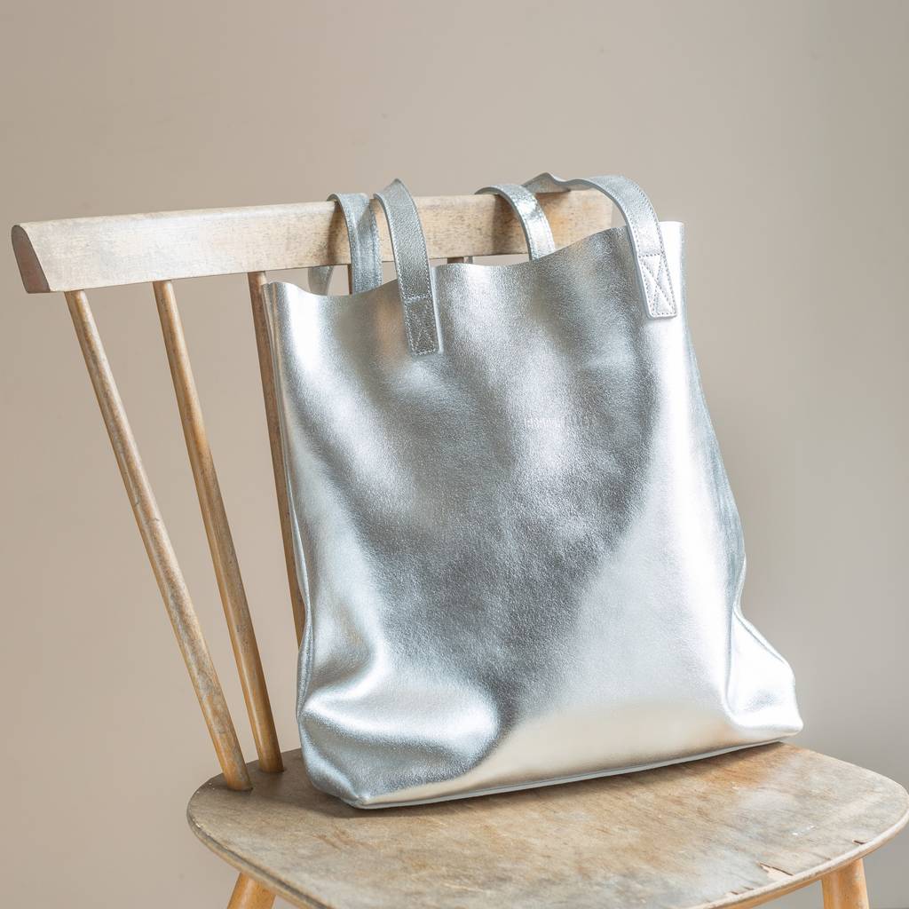 Personalised Metallic Leather Tote Bag By Pepper Alley 4043