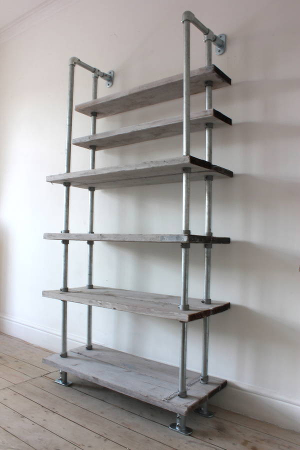 tango reclaimed white washed scaffolding bookcase by urban grain