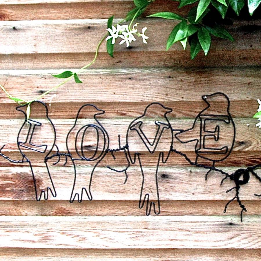 love birds wire wall art by london garden trading