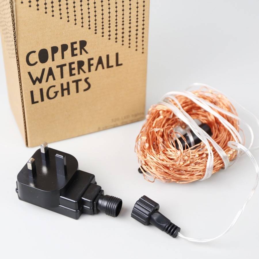 copper wire waterfall string lights 320 led by lisa angel homeware