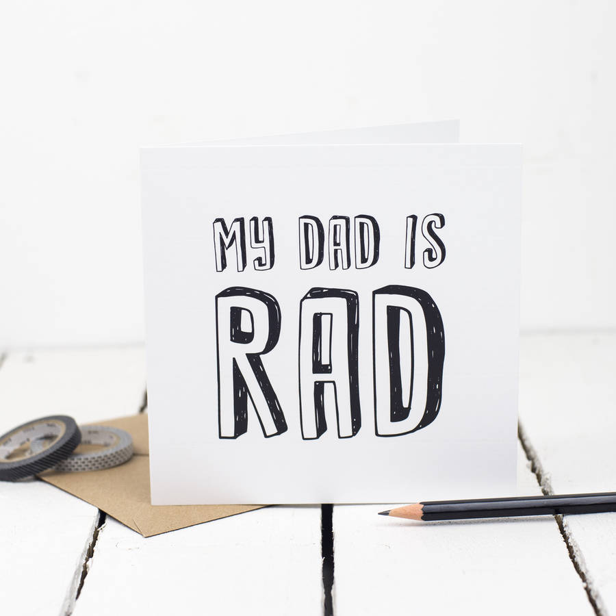 my dad is rad funny card by bespoke verse