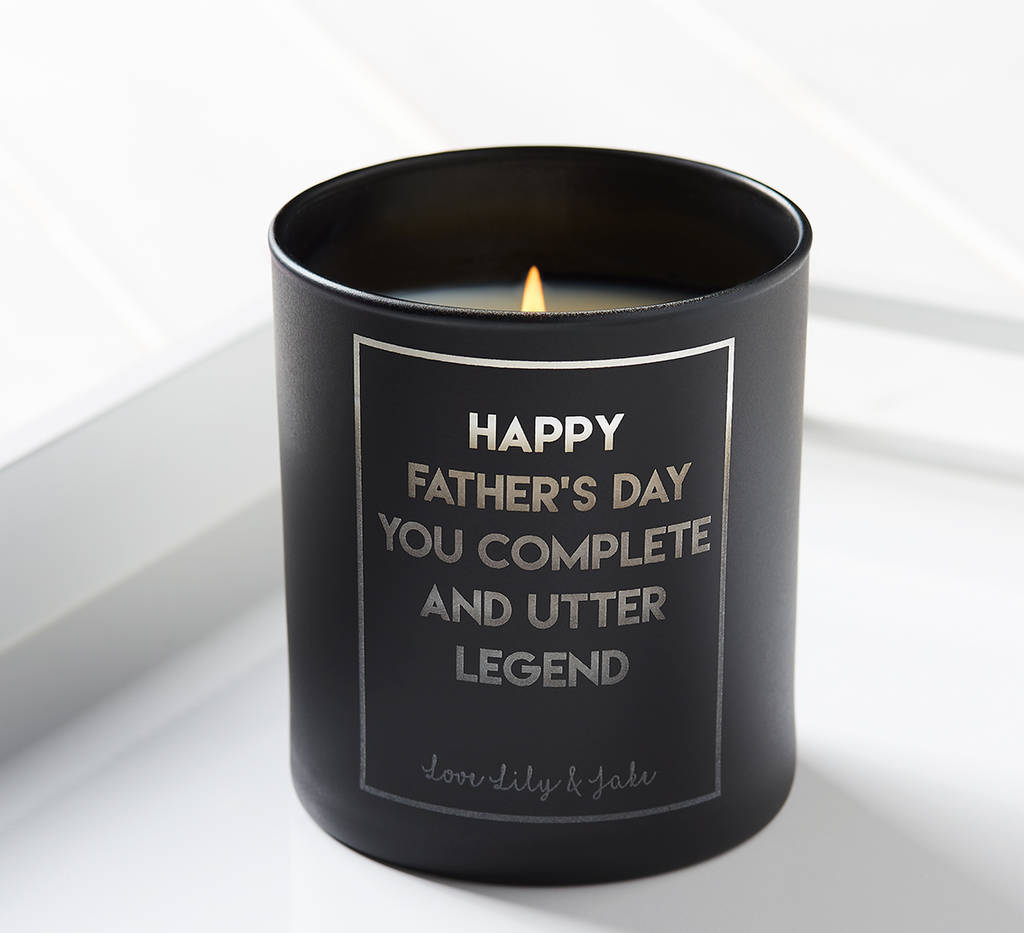 personalised father's day candle by lily belle