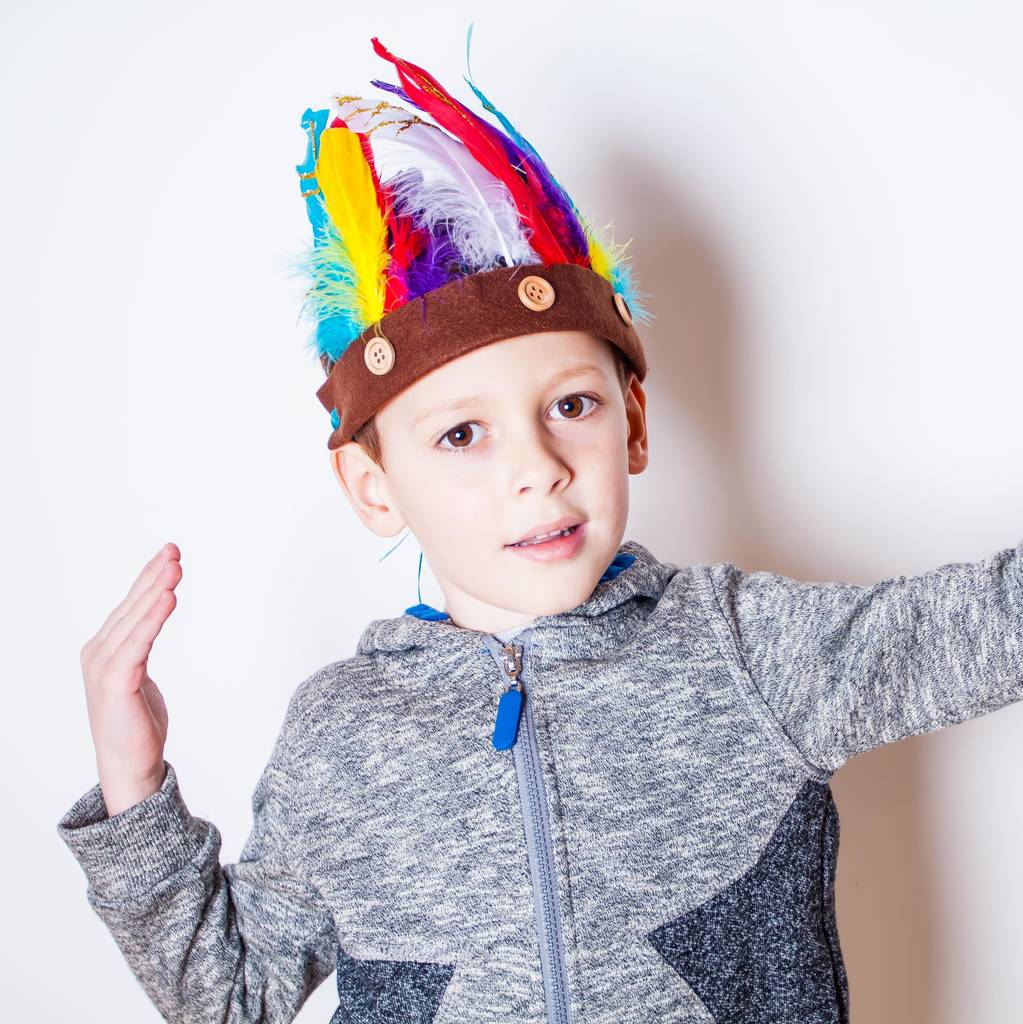 create your own boys feather headdress craft kit by toadstools and