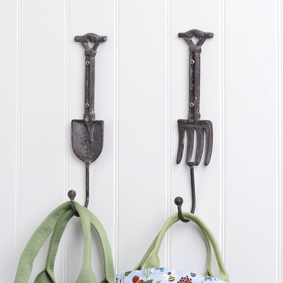 metal garden hooks by the contemporary home
