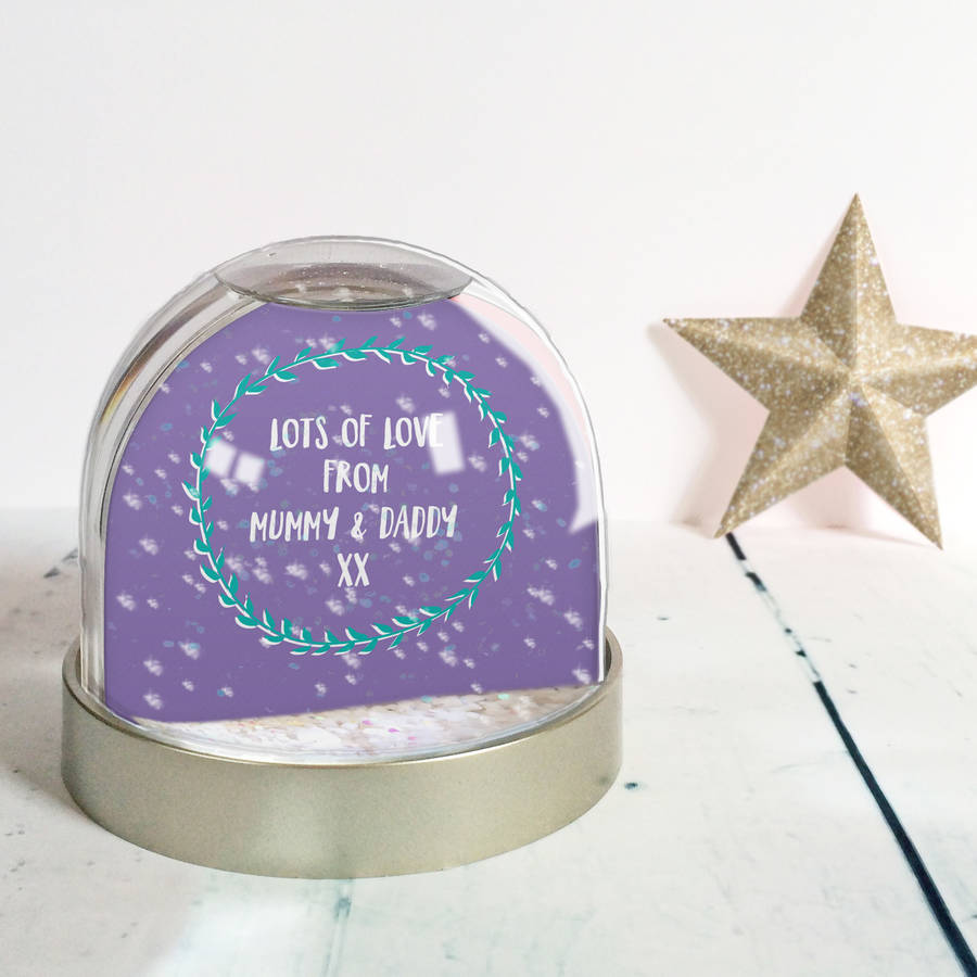 baby's first christmas personalised snow globe by sarah catherine