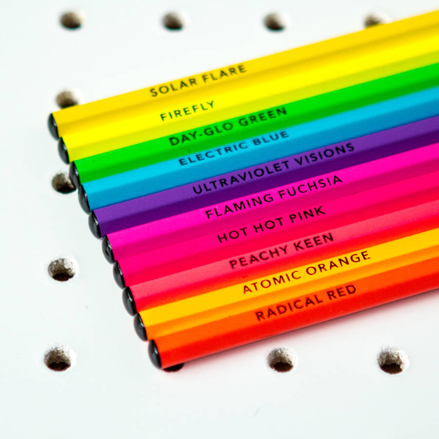 box of 10 bright ideas pencils or colouring pencils by berylune